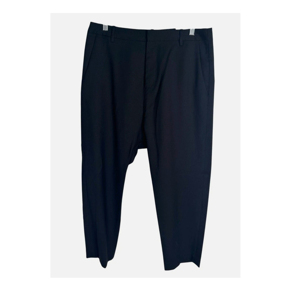 Nili Lotan 8 Paris Pants Drop Crotch Slouchy Trousers Crop Jet Black NWT! $495 - Picture 4 of 10